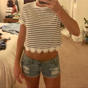 Forever 21 stripe crop top size small NWT